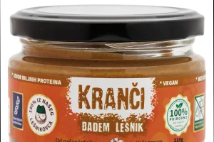 Kranči badem lešnik krem – premium veganski namaz od badema i lešnika, bez dodatih ulja i aditiva, Lesnikovac.