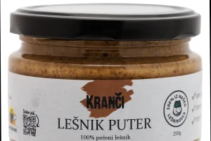 Kranči lešnik puter 100% – domaći lešnik, lagano pečen, bez dodatih ulja i aditiva.