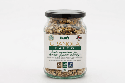 Kranči granola bez žitarica i bez šećera u staklenoj tegli