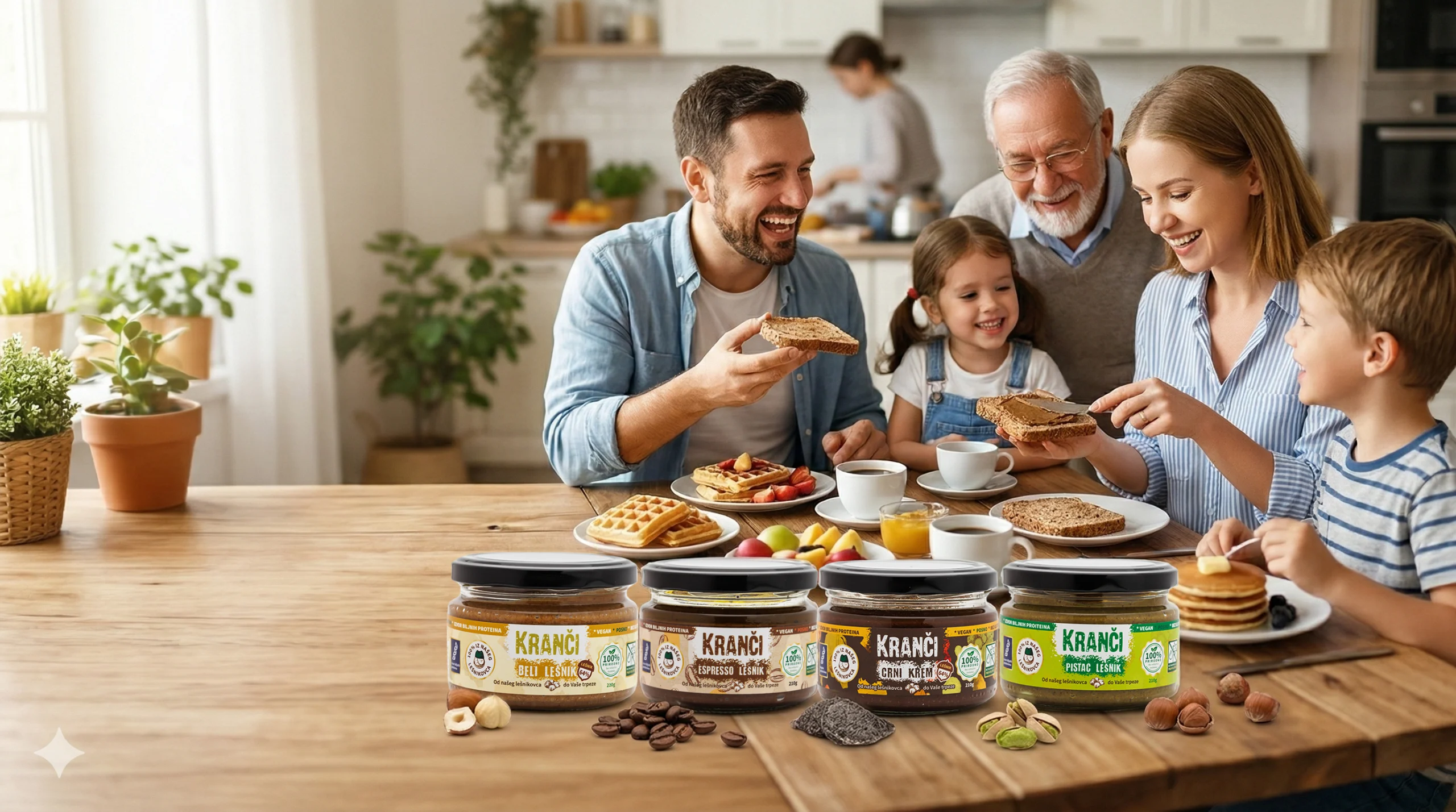 Porodica uživa u ukusnim i zdravim domaćim kremovima od lešnika