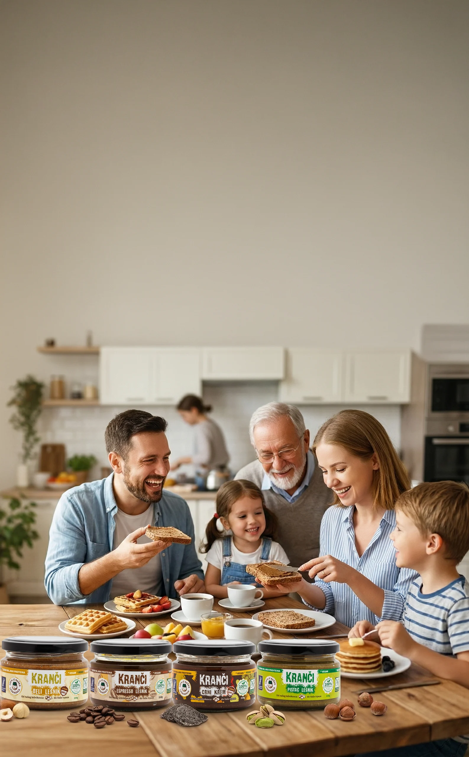 Porodica uživa u ukusnim i zdravim domaćim kremovima od lešnika