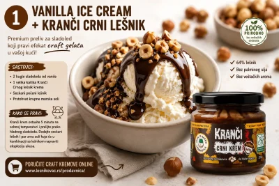 kranci crni lesnik krem uz sladoled od vanile