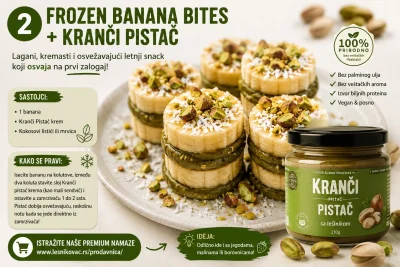 premium kranci pistac krem sa zaledjenim kolutovima banane