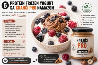 proteinski desert sa namazom od lesnika i grckim jogurtom