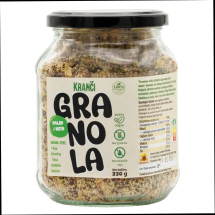 Kranči Granola Paleo Keto 330g &ndash; grain-free granola od le&scaron;nika i semenki, bez žitarica