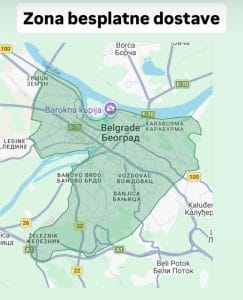 Zone besplatne dostave Beograd/Zemun